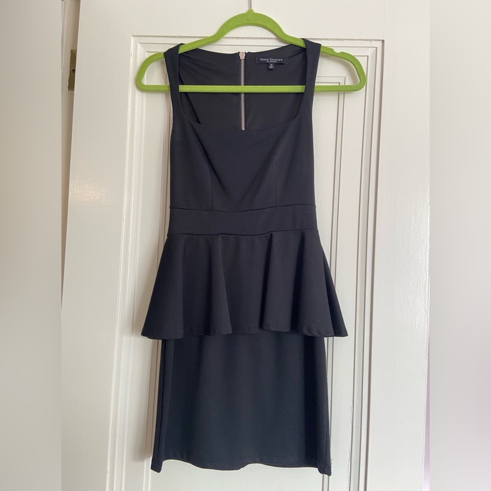 Black Peplum Mini Dress